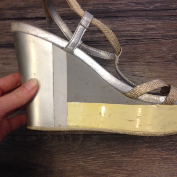 Prada silver platform wedge sandals - Picture 8 of 8